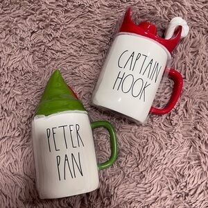 Rae Dunn Disney Set Peter Pan and Captain Hook Mug Set